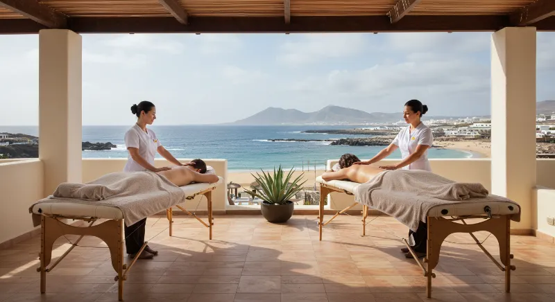 Masaje en pareja a domicilio con vistas al mar en Lanzarote
